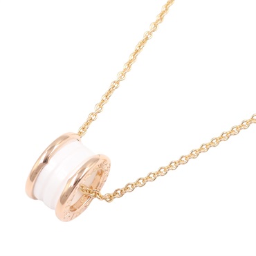 BVLGARI B-zero1 Necklace Ceramic 18KPG Pink Rose Gold White Used women