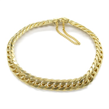 JEWELRY Double 6 side Flat link chain Bracelet 18KYG Yellow Gold Used unisex