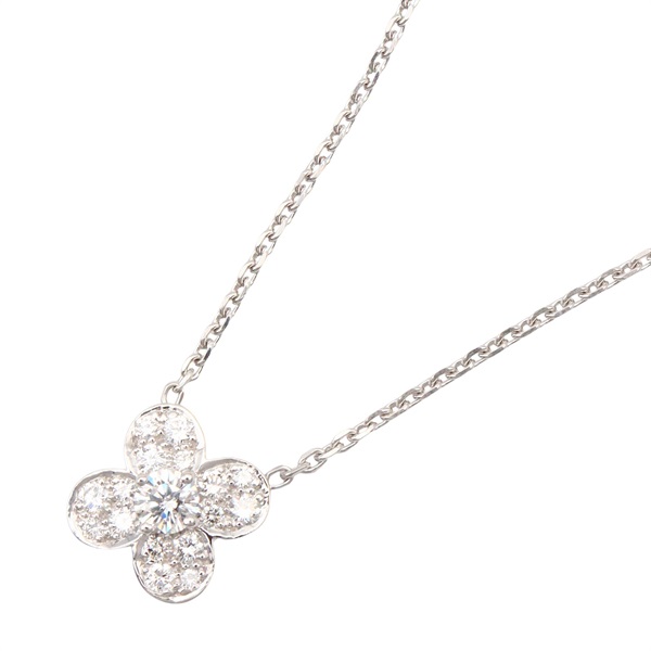 Van Cleef & Arpels Trefle Diamond Necklace 18KWG White Gold Used women