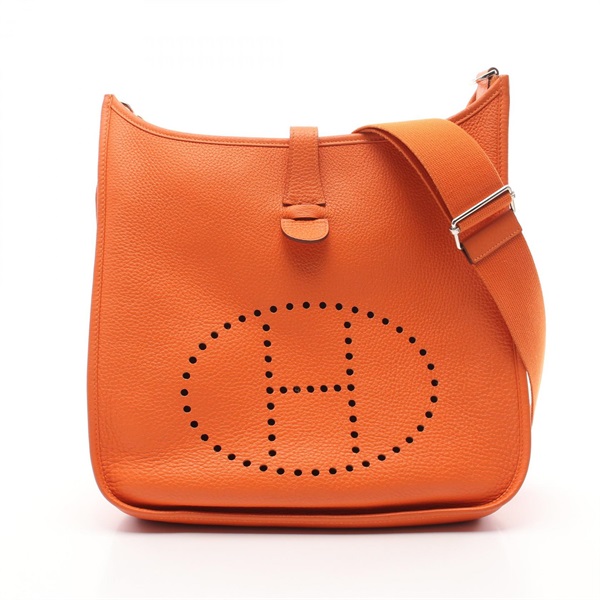 HERMES Evelyne 3 GM Shoulder crossbody Bag 056277CC Taurillon Clemence Orange