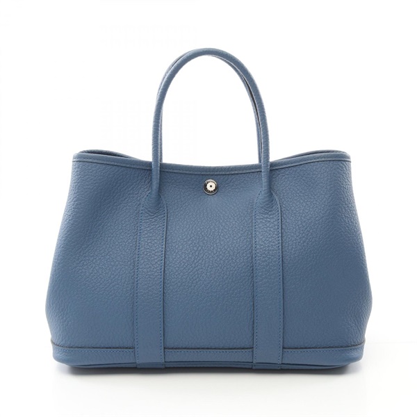 HERMES Garden party TPM Tote Bag X 064422CK Country leather Blue de galice SHW