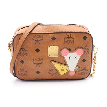 MCM Visetos Camera Bags Shoulder MYZ9SVI97CO001 leather Brown Black Used Women