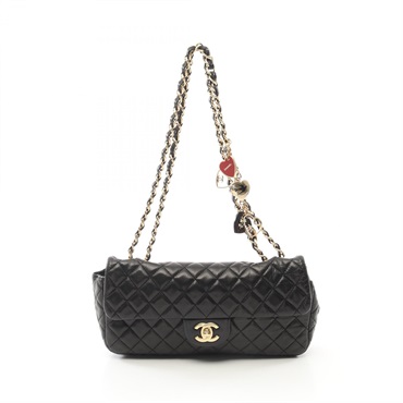 CHANEL Matelasse Chain Shoulder Bag A46514 Lamb sheep leather Black Used GHW CC