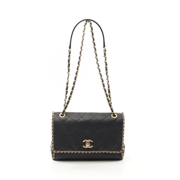 CHANEL Matelasse Chain Shoulder Bag AS2737 Lambskin leather Black Used GHW CC