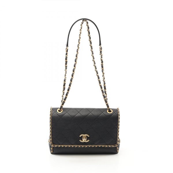 CHANEL Matelasse Chain Shoulder Bag AS2737 Lambskin leather Black Used GHW CC