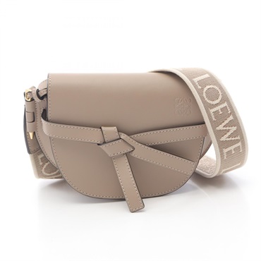 LOEWE gate dual mini Shoulder Bag crossbody A650N46X13 leather Beige Used Women