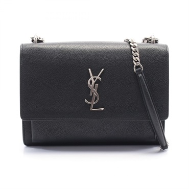 SAINT LAURENT Sunset Chain Shoulder Bag 442906 leather Black Used Women