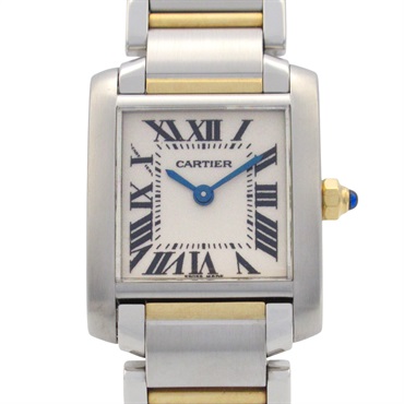 CARTIER Tank francaise SM Wrist Watch W51007Q4 Quartz 18KYG SS Used Women