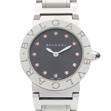 BVLGARI 12P Diamond Wrist Watch BBL26C6SS/12 Quartz Stainless Steel Used Women