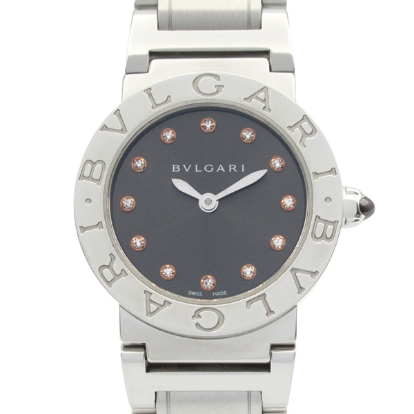 BVLGARI 12P Diamond Wrist Watch BBL26C6SS/12 Quartz Stainless Steel Used Women