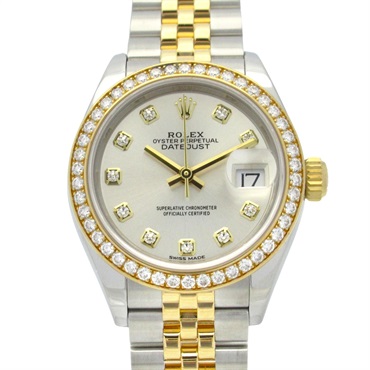 ROLEX Datejust 10P Diamond Wrist Watch 279383RBR Auto 18KYG Gold SS used women