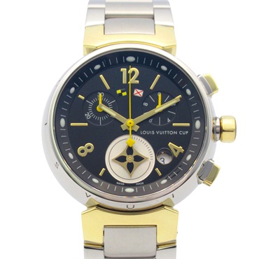 LOUIS VUITTON Tambour Chrono LV Cup Wrist Watch Q1325 Quartz 18KYG SS Used Boys