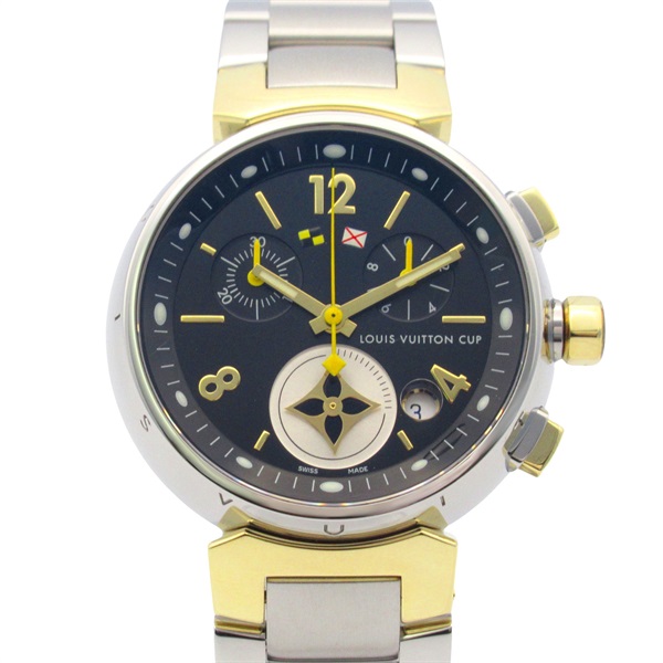LOUIS VUITTON Tambour Chrono LV Cup Wrist Watch Q1325 Quartz 18KYG SS Used Boys