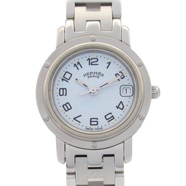 HERMES Clipper Wrist Watch CL4.210 Quartz Stainless Steel Used Women