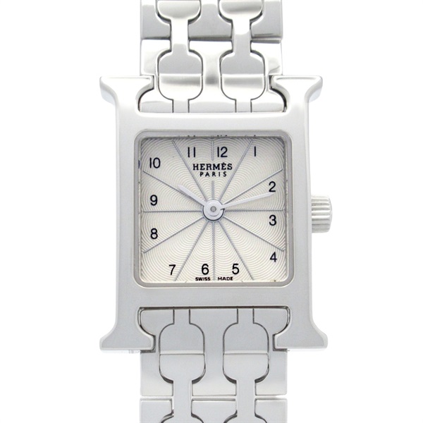 HERMES H watch mini Wrist Watch HH1.110 Quartz Stainless Steel Used Women