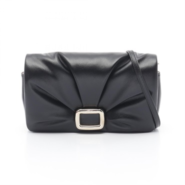 Roger Vivier Viv Shock Smartphone Shoulder Bag RAWAWHO leather Black NEW Women