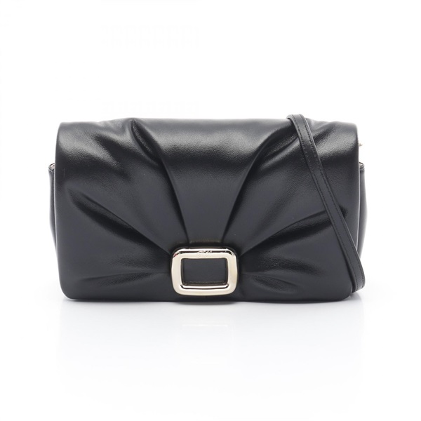 Roger Vivier Viv Shock Smartphone Shoulder Bag RAWAWHO leather Black NEW Women