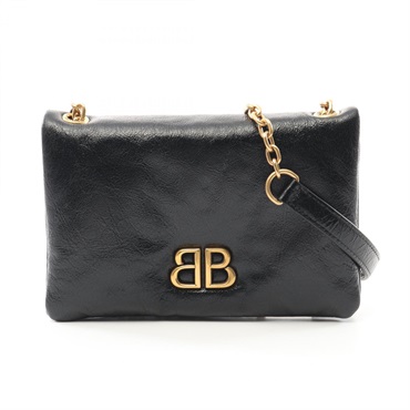 BALENCIAGA MONACO Monaco Nano Shoulder Bag 8105622ABLP1000 leather Black NEW