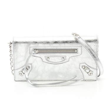 BALENCIAGA CITY Crossbody Shoulder Bag 8194722ABMY8122 leather Silver NEW Women