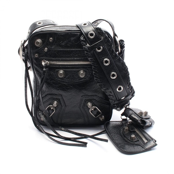 BALENCIAGA crossbody Shoulder Bag 719065210KR1000 leather Black NEW Women