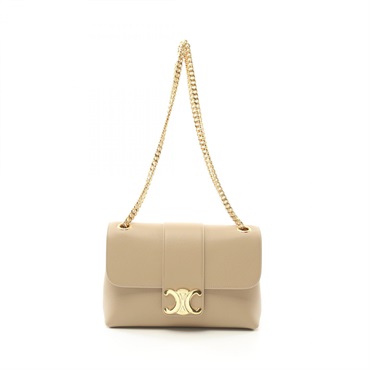 CELINE Victor Medium Chain Shoulder Bag 115853FDU03CP leather Beige NEW Women