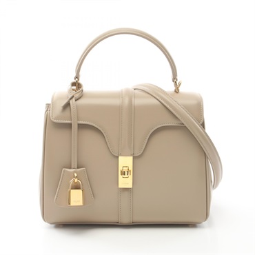 CELINE 16 seize Small 2way shoulder Handbag 188003BEY03CP leather Beige NEW