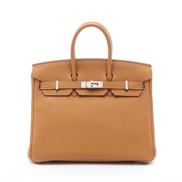 HERMES Birkin 25 Verso Handbag Togo leather Sesame Lime Used