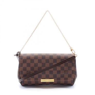 LOUIS VUITTON Favorite MM 2way Hand chain shoulder bag N41129 Damier Ebene Used