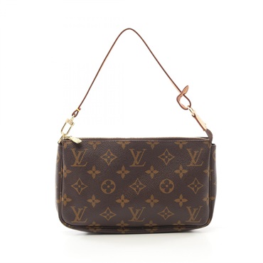 LOUIS VUITTON Pochette Accessoires Hand bag pouch M51980 Monogram leather Brown