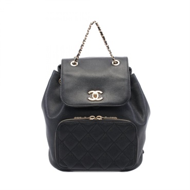 CHANEL Matelasse Rucksack Backpack bag A93748 leather Black Used GHW