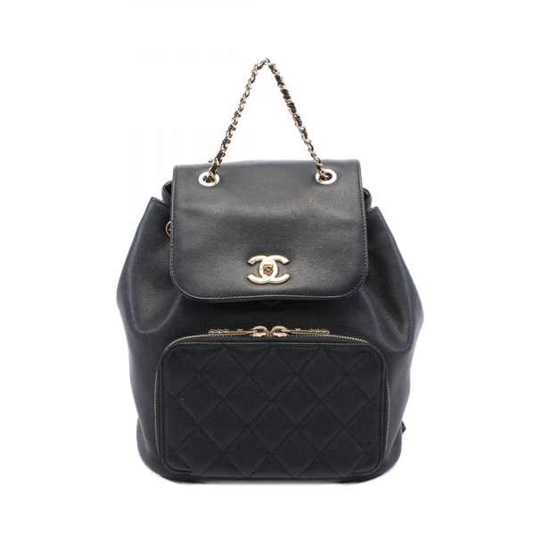 CHANEL Matelasse Rucksack Backpack bag A93748 leather Black Used GHW
