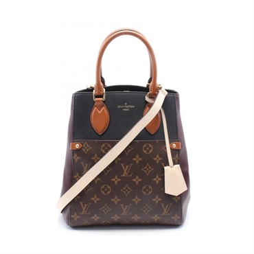 LOUIS VUITTON Fold Tote MM Hand crossbody bag M45409 Monogram leather Noir LV