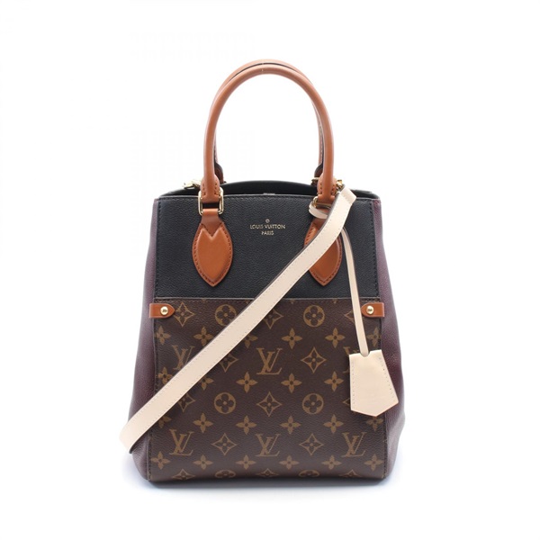 LOUIS VUITTON Fold Tote MM Hand crossbody bag M45409 Monogram leather Noir LV