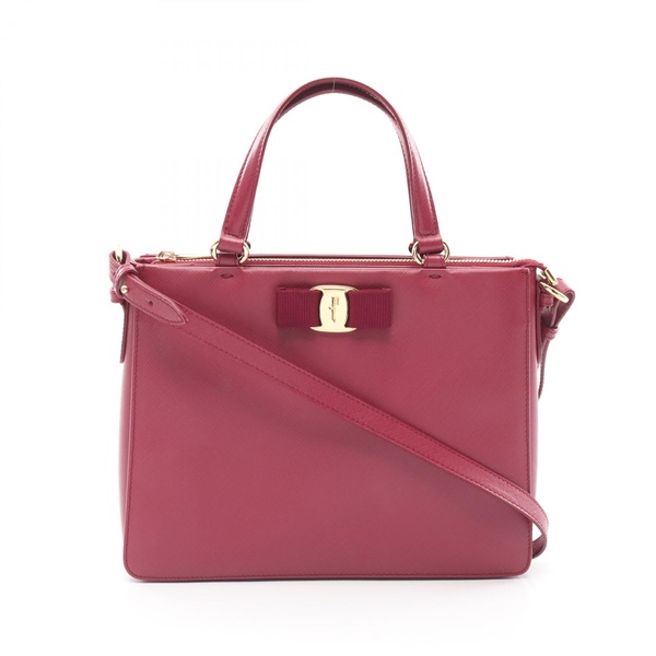 Salvatore Ferragamo Vara ribbon 2way shoulder Handbag 21 E298 leather Pink Used