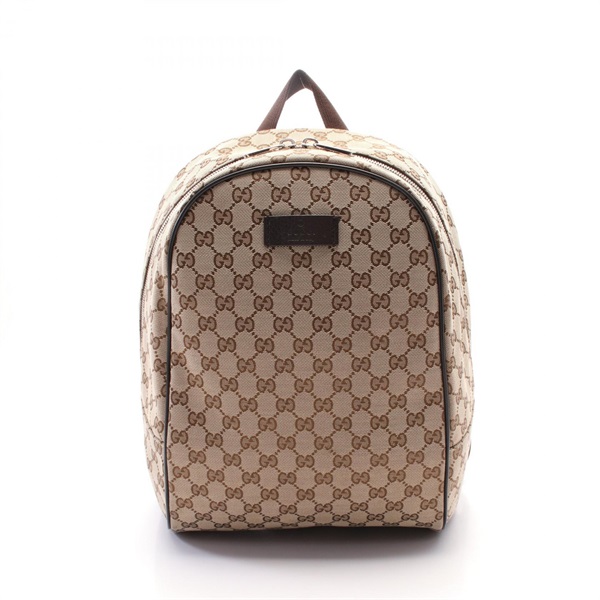 GUCCI GG canvas Rucksack Backpack 449906 canvas leather Beige Brown Used Women
