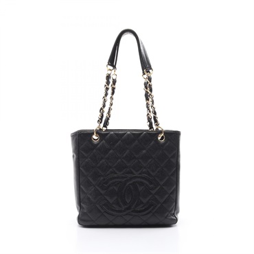 CHANEL Matelasse PST Chain Shoulder Tote Bag A20994 leather Black Used GHW CC