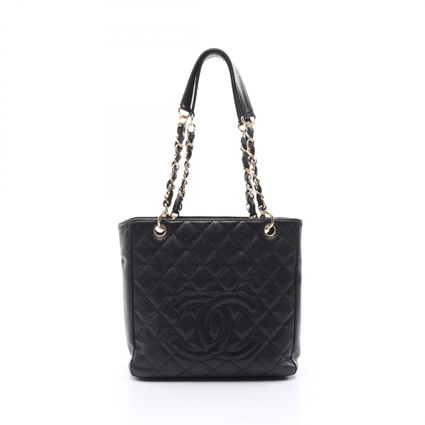 CHANEL Matelasse PST Chain Shoulder Tote Bag A20994 leather Black Used GHW CC