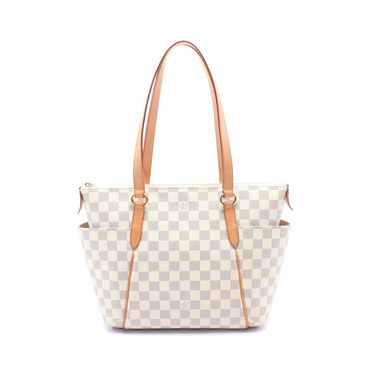 LOUIS VUITTON Totally PM Tote shoulder Bag N51261 Damier Azur leather White Used