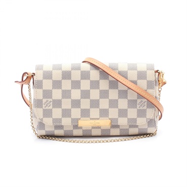 LOUIS VUITTON Favorite PM Hand shoulder crossbody bag N41277 Damier Azur leather