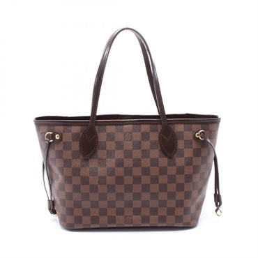LOUIS VUITTON Neverfull PM Tote shoulder Bag N41359 Damier leather Ebene Used