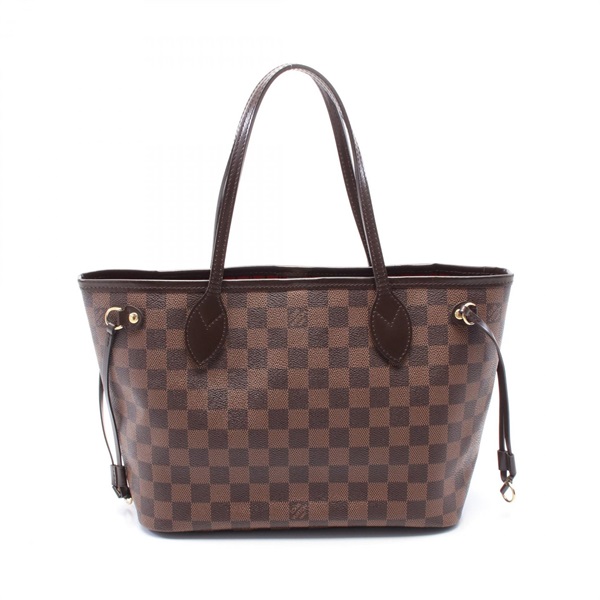 LOUIS VUITTON Neverfull PM Tote shoulder Bag N41359 Damier leather Ebene Used