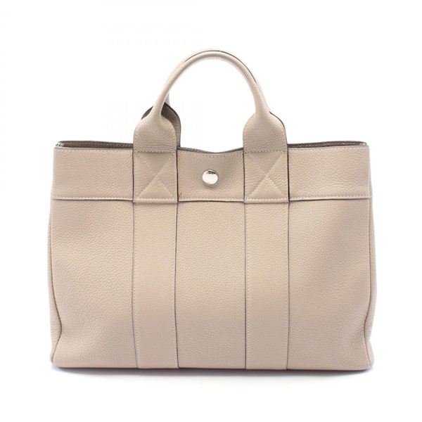 HERMES Fourre-tout PM Tote Bag F Togo leather Beige Gris tourterelle Used SHW