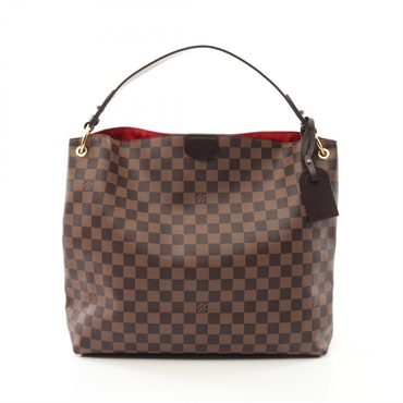 LOUIS VUITTON Graceful MM Shoulder Bag N44045 Damier leather Ebene Used LV
