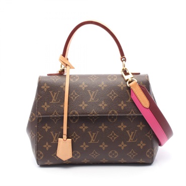 LOUIS VUITTON Cluny BB shoulder Handbag M42738 Monogram canvas Brown Rose Used