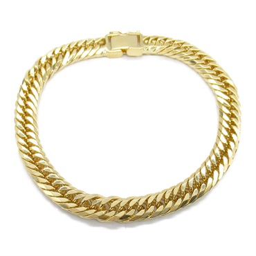 JEWELRY 8 side T flat link chain bracelet 19cm 31.0g 18K Yellow Gold NEW