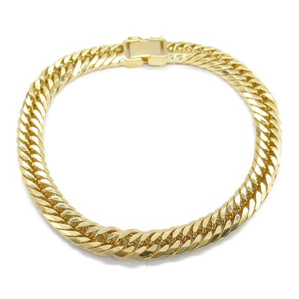 JEWELRY 8 side T flat link chain bracelet 19cm 31.0g 18K Yellow Gold NEW