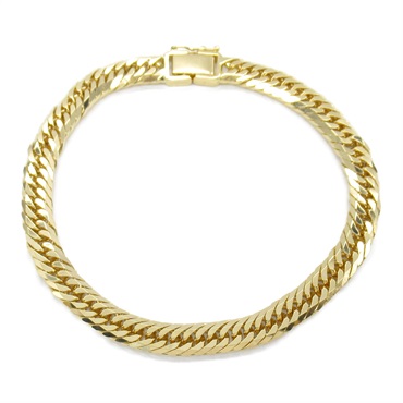 JEWELRY 8 side T Flat link chain bracelet 19.5cm 20.6g 18K Yellow Gold NEW