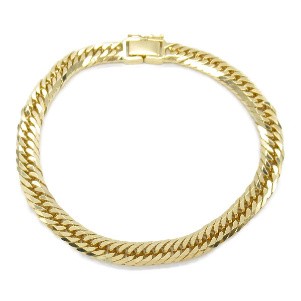 JEWELRY 8 side T Flat link chain bracelet 19.5cm 20.6g 18K Yellow Gold NEW