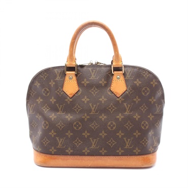 LOUIS VUITTON Alma Hand Zipped Bag M51130 Monogram Canvas Brown Used LV