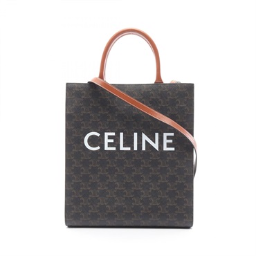 CELINE Small Vertical Cabas Triomphe 2way Tote Bag 191542 canvas Black Used